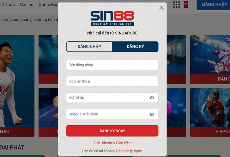 SIN88 - Trải nghiệm những tựa game cá cược siêu hấp dẫn, đẳng cấp